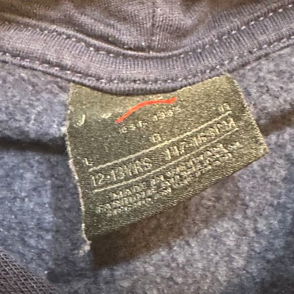 Jordan Hoodie sz L (12-14) Navy Blue Jordan Hooded Sweatshirt - Picture 3 of 5